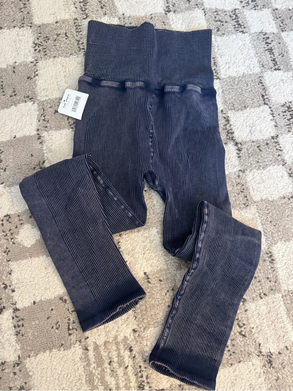 FP Movement by Free People Ribbed High Waist Leggings in Navy